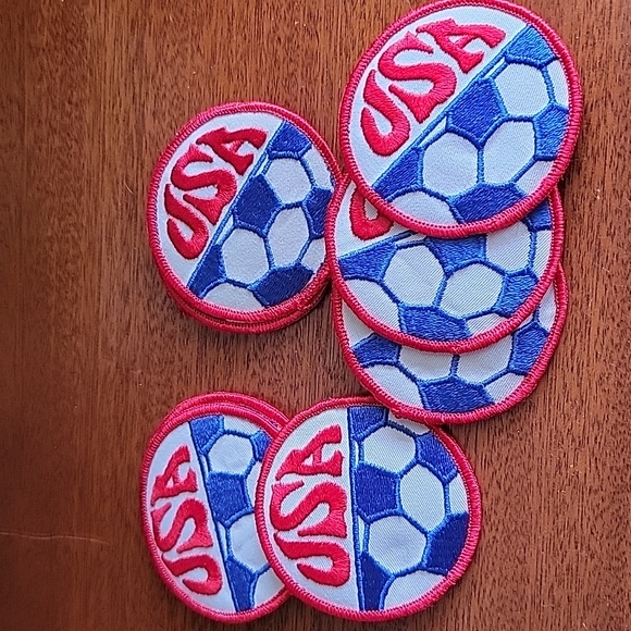 Vintage Soccer Red White and Blue Patches Bundle 10 Sew / Iron on team USA 🇺🇸 - Picture 4 of 6
